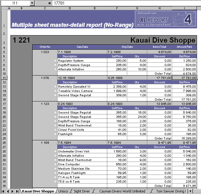 AfalinaSoft XL Report for Delphi 6 Screenshot